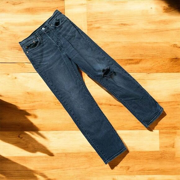Levi’s Grey Black Denim Wedgie Jeans 27” Straight Button Fly - Picture 1 of 8